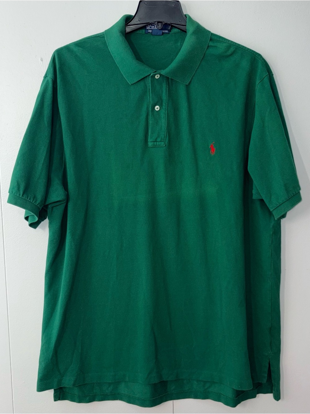 Polo Ralph Lauren Men’s 2XLT Green Red Pony 100% Cotton 2 Button Polo Shirt